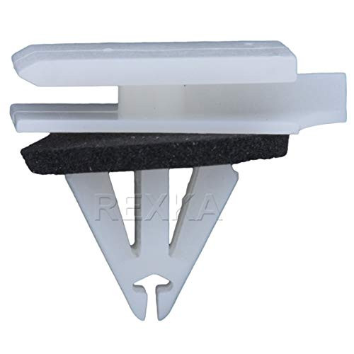 Rexka 20 pcs White Nylon Rocker Panel Moulding Clip with Sealer for GM 11610495 Chevrolet Camaro Pontiac G6 & Grand Prix