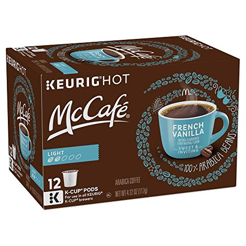 McCafé French Vanilla Flavored Coffee, Light Roast, K-Cup Pods, 12 Count