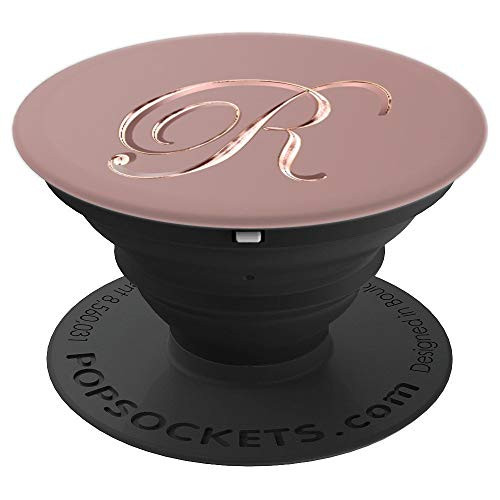 Rose Gold Monogram Initial Capital Letter R - PopSockets Grip and Stand for Phones and Tablets