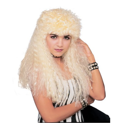 Rubie's Curly Blond Mullet Wig, Yellow, One Size