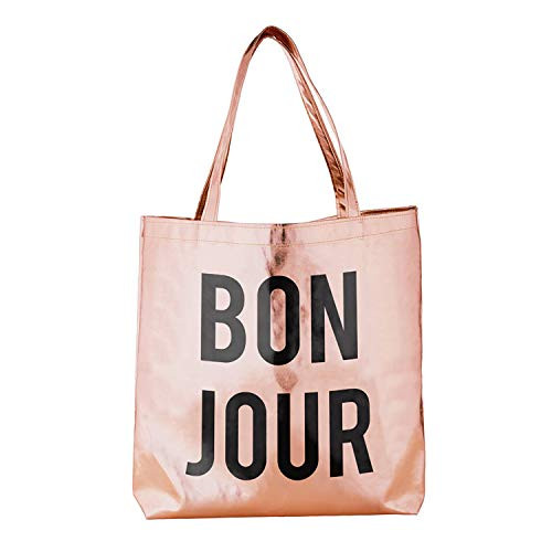 SB Design Studio Lili + Delilah Rose Gold Tote Bag, Bonjour, Bonjour