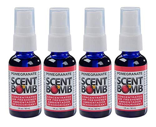 Scent Bomb Natural Odor Eliminator Air freshener Spray Pomegranate 1oz. 4 Pack