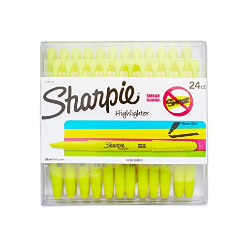 Sharpie 1761732 Accent Pocket Style Highlighter, Fluorescent Yellow, 24-Pack