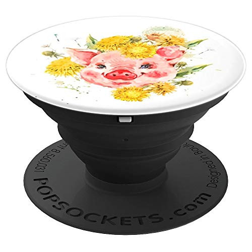 Flowers Pig PopSockets Phone Stand Holder Grip - PopSockets Grip and Stand for Phones and Tablets