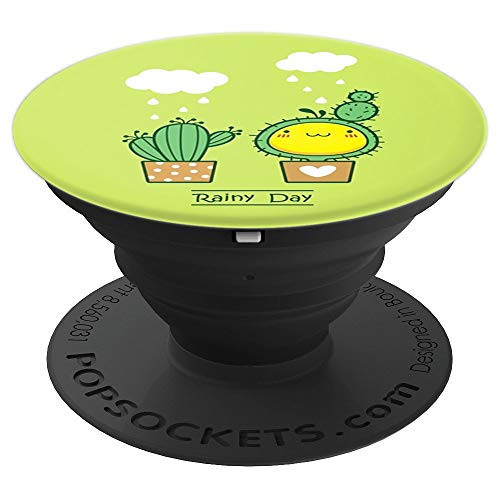 Cartoon Cactus Rainy Day Pop Socket Phone Stand Grip Holder - PopSockets Grip and Stand for Phones and Tablets