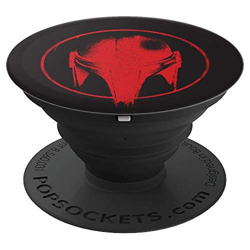 Star Wars The Mandalorian Red Helmet Distressed Logo PopSockets Grip and Stand for Phones and Tablets