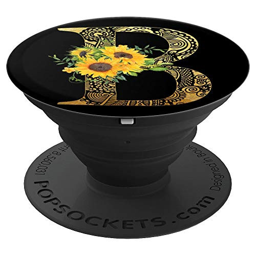 Sunflower Pop Socket Letter B - Phone Case Stand B Popsocket - PopSockets Grip and Stand for Phones and Tablets
