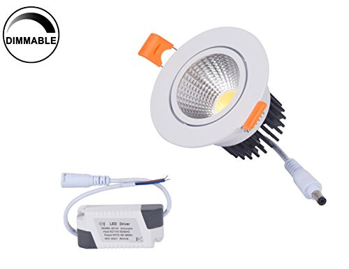 Dimmable 5W Recessed LED Downlight,Cut-out 2.5in 60 Beam Angle 3000K Warm White Ceiling Light with Driver