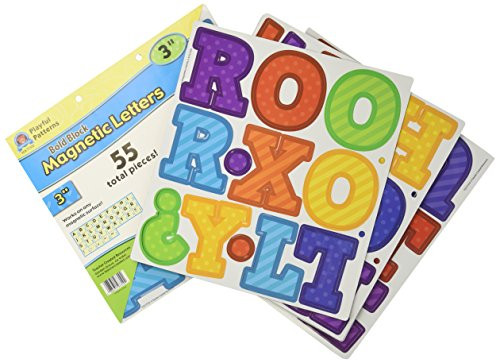 Teacher Created Resources Playful Patterns Bold Block 3" Magnetic Letters