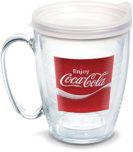Tervis 1077499 Coca-Cola - Coke Enjoy Insulated Tumbler with Emblem and Frosted Lid, 16oz Mug, Clear