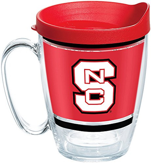 Tervis 1257475 NC State Wolfpack Legend Insulated Tumbler with Wrap and Red Lid, 16oz Mug, Clear