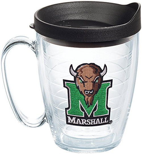 Tervis 1252084 Marshall Thundering Herd Logo Insulated Tumbler with Emblem and Black Lid, 16oz Mug, Clear Tervis 1252084 Marshall Thundering Herd Logo Insulated Tumbler with Emblem and Black Lid, 16oz Mug, Clear