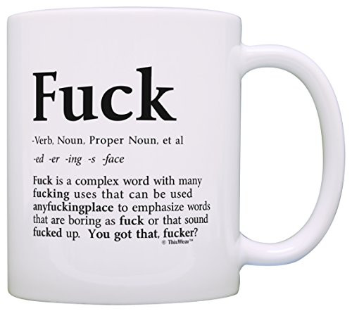 Expletive Mug Definition of F Word Mug Funny Grammar Gifts for Coworker Gag Gift Coffee Mug Tea Cup White
