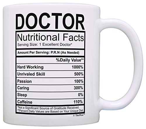 Doctor Gifts for Women Doctor Nutritional Facts Doctorate Graduation Gifts Doctor Gift Ideas Gift Coffee Mug Tea Cup White