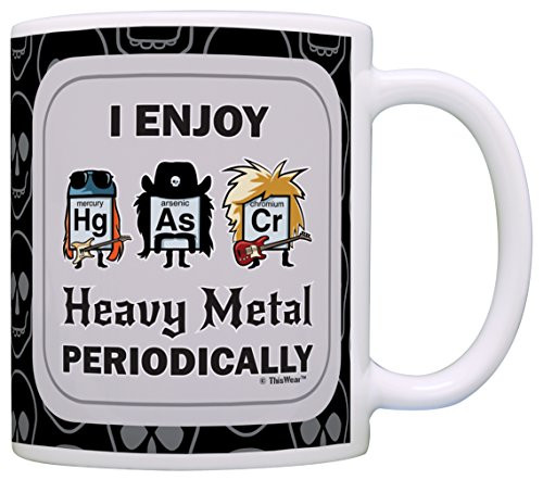 Funny Science Gifts I Enjoy Heavy Metal Periodically Periodic Table Gift Coffee Mug Tea Cup Black