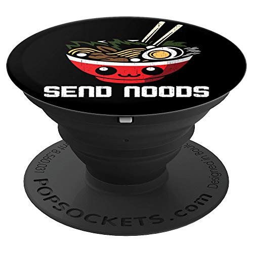 Send Noods Funny Noodle Kawaii Adult Pun Ramen - PopSockets Grip and Stand for Phones and Tablets