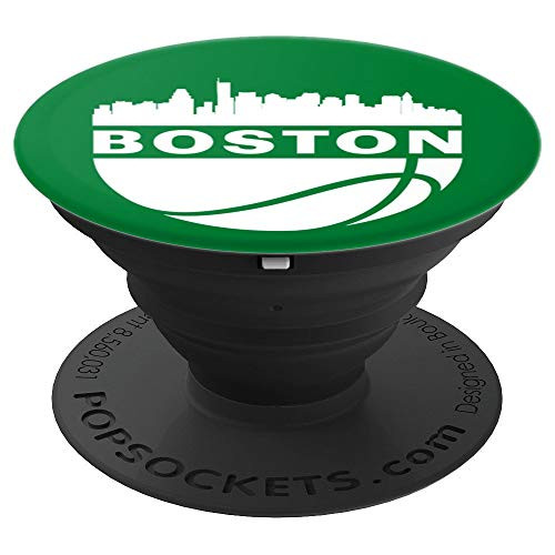 Vintage Boston Massachusetts Cityscape Basketball - PopSockets Grip and Stand for Phones and Tablets