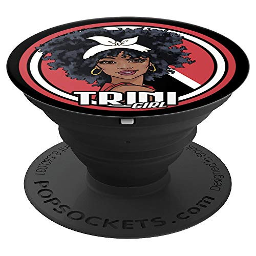 Trini Girl Trinidad and Tobago Flag Gift PopSockets Grip and Stand for Phones and Tablets