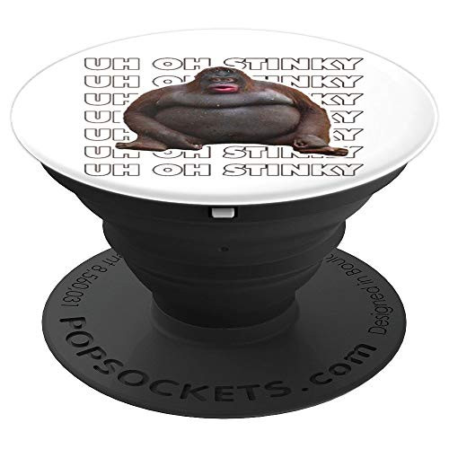 Uh Oh Stinky Poop Meme Funny Monkey PopSockets Grip and Stand for Phones and Tablets