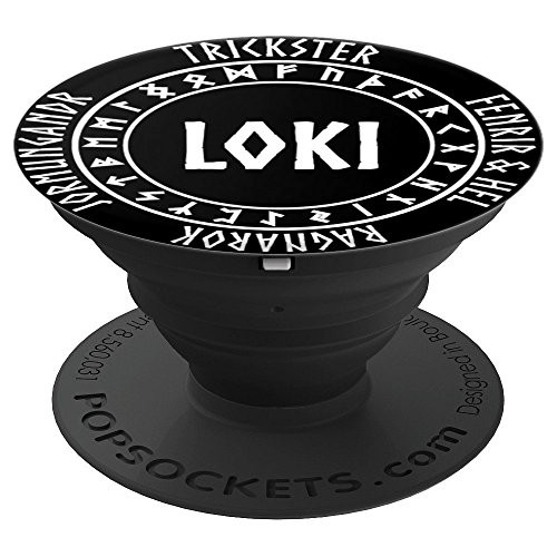 Loki Norse God with Futhark Runes - PopSockets Grip and Stand for Phones and Tablets