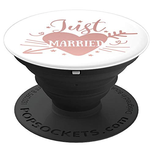 Just Married Bride Groom Pink White Honeymoon Newlywed Zx - PopSockets Grip and Stand for Phones and Tablets Just Married Bride Groom Pink White Honeymoon Newlywed Zx - PopSockets Grip and Stand for Phones and Tablets