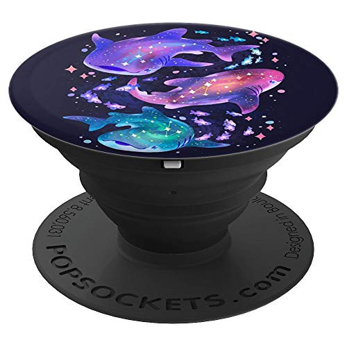 Cosmic Whale Shark  art PopSockets Grip and Stand for Phones and Tablets