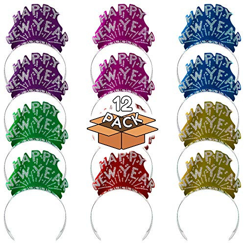 (12 Pack) New Years Tiara - Assorted Colors for New Years Party