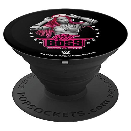 WWE Sasha Banks Pink Hair with Logo - PopSockets Grip and Stand for Phones and Tablets