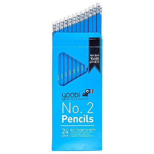 Yoobi No. 2 Triangle Pencils, 24 Pack - Blue