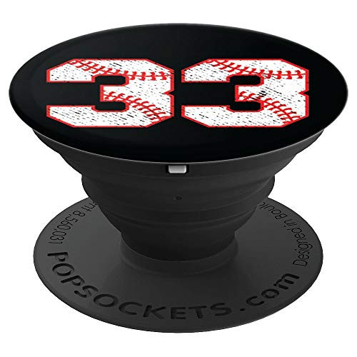 Baseball #33 for Player Number 33 PopSockets Grip and Stand for Phones and Tablets