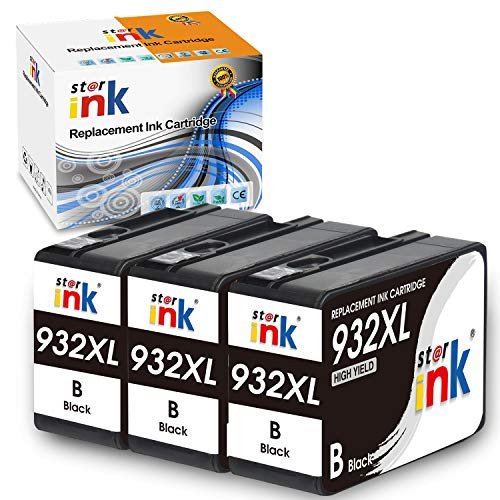 Starink Compatible Replacement for 932xl hp Ink cartridges Work with Officejet 6600 6700 6100 7110 7510 7610 7612 Printers (3 BK)