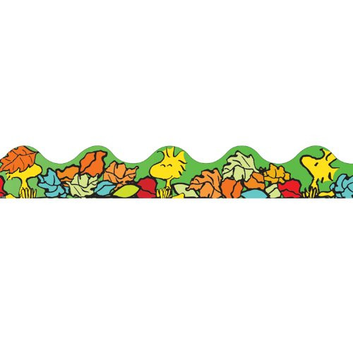 Eureka Peanuts Leaves Deco Trim, Set of 12 Reusable Strips, Each Strip Measuring 37" long