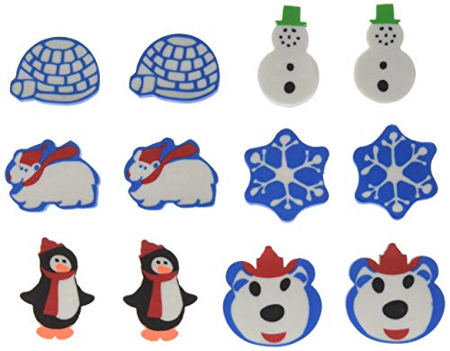 Christmas-Themed Winter Fun Erasers | Party Favor | 144 Ct