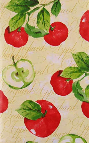 Orchard Apples Vinyl Flannel Back Tablecloth (52" x 90" Oblong)