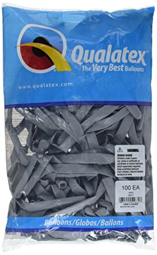 Qualatex 51680 Gray Latex Balloons, 350Q, Green, Pack of 100