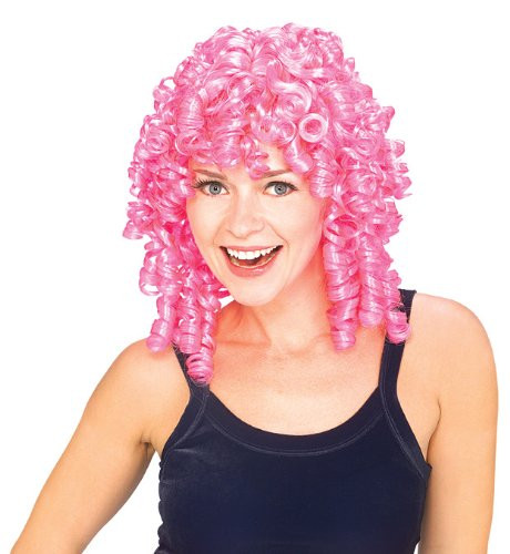 Rubie's Curly Top Wig, Pink, One Size