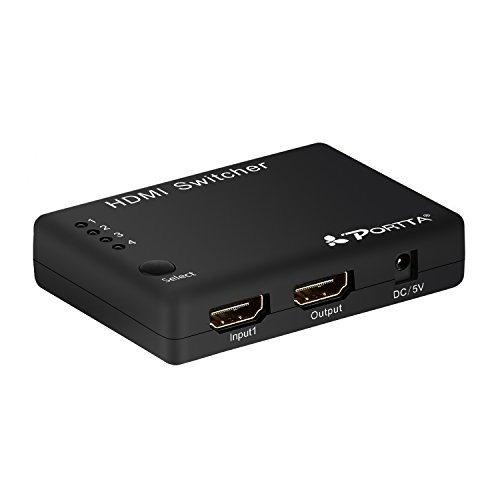 Portta HDMI Mini Switch/Switcher 4 Port 4x1 with IR Remote support 3D 1080p/4K Portta HDMI Mini Switch/Switcher 4 Port 4x1 with IR Remote support 3D 1080p/4K