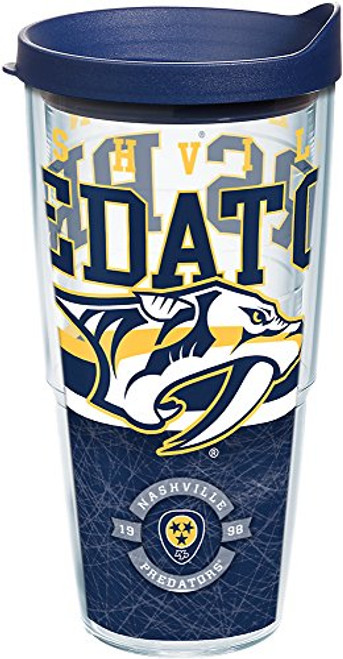 Tervis 1164788 NHL Nashville Predators Core Tumbler with Wrap and Navy Lid 24oz, Clear Tervis 1164788 NHL Nashville Predators Core Tumbler with Wrap and Navy Lid 24oz, Clear