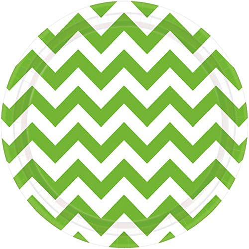 Kiwi Chevron Round Plates Value Pack | 9" | 96 Ct