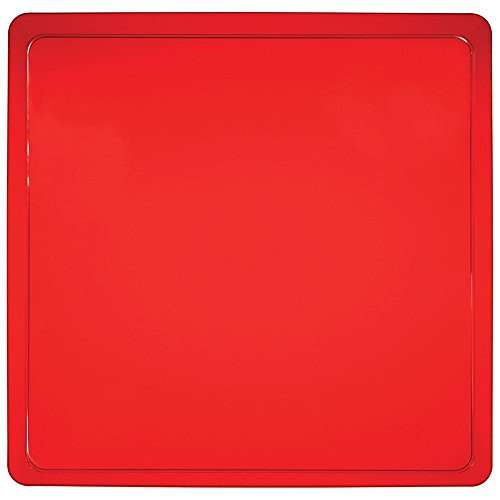 Creative Converting 6 Count Trendware Plastic Serving Trays, Translucent Red, Square - 173419