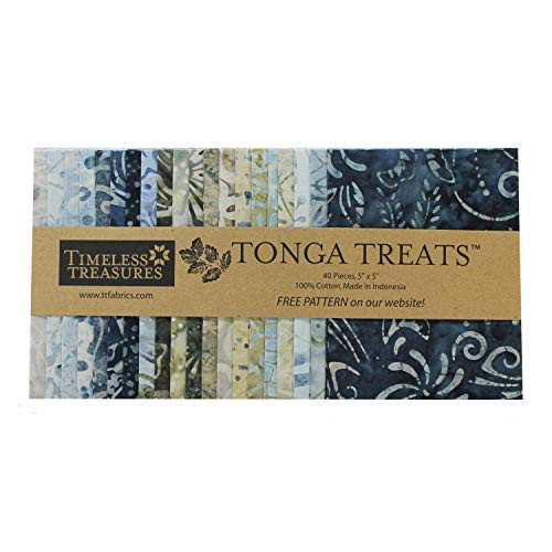 Timeless Treasures Tonga Treats Batiks 5'' Square Pack 40 Pcs Shore