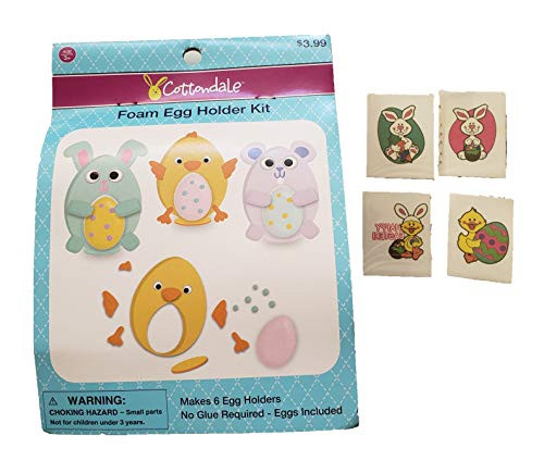 Easter Craft Fun! DIY Foam Egg Holder Kit Bunny and Chick - Bonus Easter Tattoos (Animals) Easter Craft Fun! DIY Foam Egg Holder Kit Bunny and Chick - Bonus Easter Tattoos (Animals)