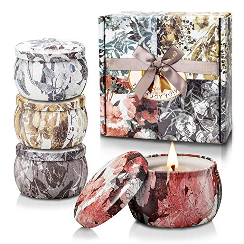 Scented Candle Gifts Set, Aromatherapy Candles for Women Stress Relief, Natural Soy Wax Portable Travel Tin Candles, Lavender Scented Candles Perfect for Birthday Gifts Wife Women Anniversary, 4 Pack Scented Candle Gifts Set, Aromatherapy Candles for Women Stress Relief, Natural Soy Wax Portable Travel Tin Candles, Lavender Scented Candles Perfect for Birthday Gifts Wife Women Anniversary, 4 Pack