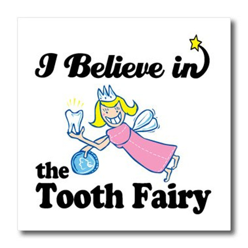 3dRose ht_105659_1 I Believe in tooth Fairy-Iron on Heat Transfer for Material, 8 by 8-Inch, White 3dRose ht_105659_1 I Believe in tooth Fairy-Iron on Heat Transfer for Material, 8 by 8-Inch, White