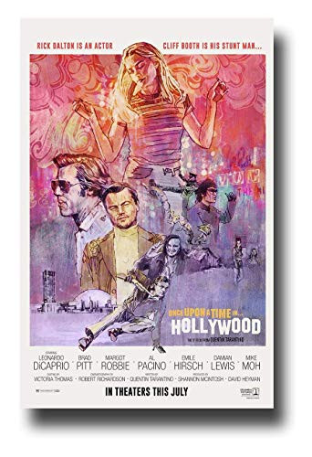 Once Upon A Time in Hollywood Poster Movie Promo 16x25 inches Pastel Once Upon A TIME in Hollywood Leonardo Dicaprio Limited Edition Print Frameless Art Gift 40x63cm