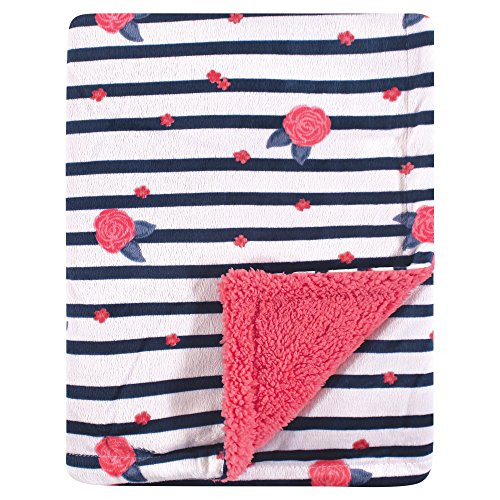 Yoga Sprout Mink Blanket with Sherpa Backing, Wild Floral, One Size