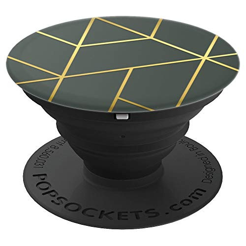 Midnight Green and Golden Geometric Design Pro 11 Match PopSockets Grip and Stand for Phones and Tablets