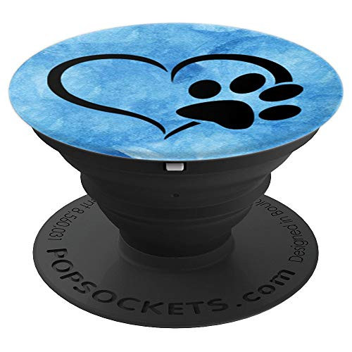Black Dog Paw Print Heart On Blue Ocean Watercolor PopSockets Grip and Stand for Phones and Tablets Black Dog Paw Print Heart On Blue Ocean Watercolor PopSockets Grip and Stand for Phones and Tablets
