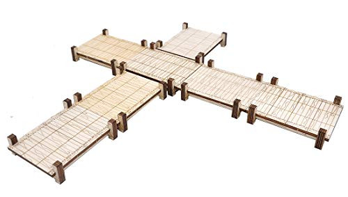 CZYY D&D Modular Bridge, Dock, Walkway Basic Set 7PCS Wood Laser Cut Dungeon Terrain for Pathfinder, Dungeons & Dragons and Other Tabletop RPG