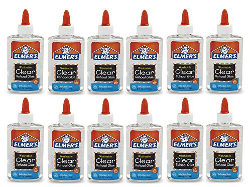 Elmer's E305  Washable School Glue, 5 oz Bottle, 12 Pack, Clear